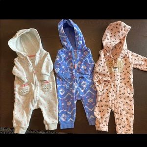Baby jumpsuit one piece zip up bundle